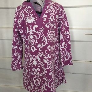 PAiSLEY TUNIC IN LAVENDER AND WHITE+ NM TOTE